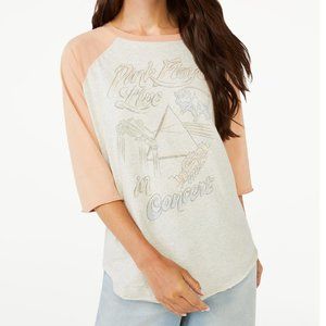 Pink Floyd Live in Concert Logo rock Raglan Official T-Shirt S NWT